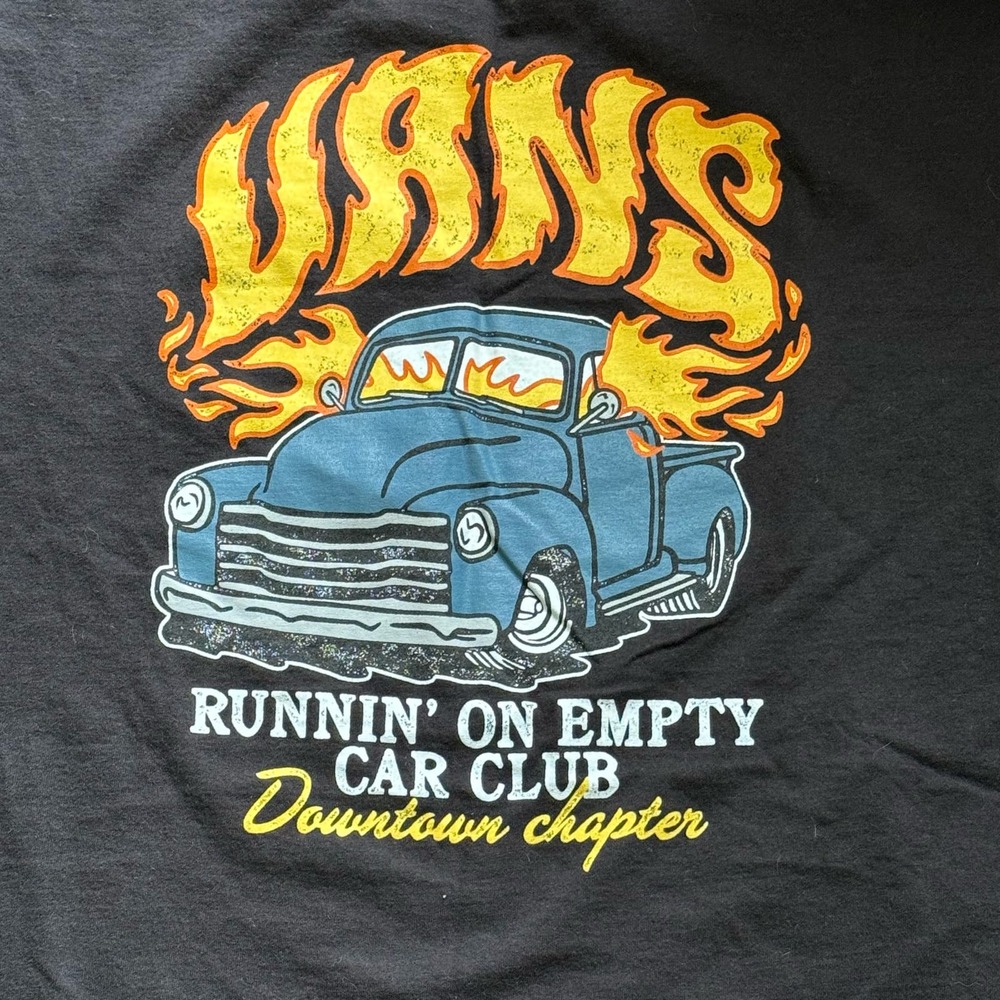Vans Black Shirt with Orange and Blue Graphic